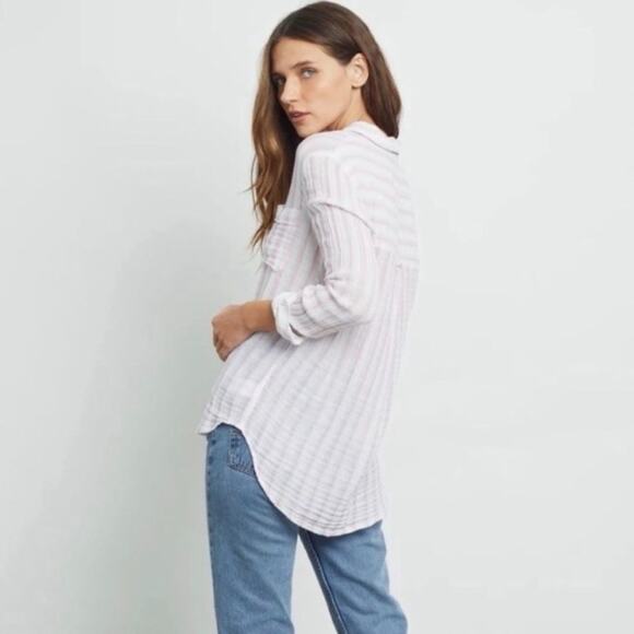 Rails Charli Striped Button-Up Women’s Top Size Small - Picture 3 of 11